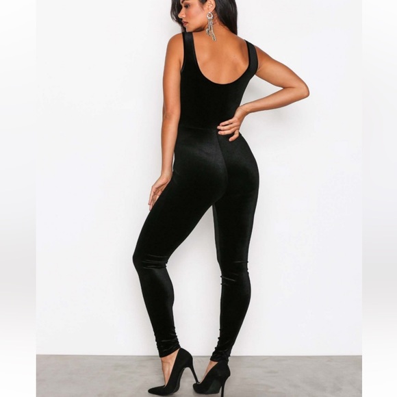 DONNA KARAN intimates velvet jumpsuit. - Picture 1 of 5